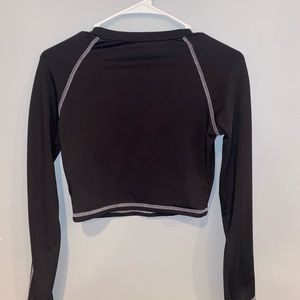 Black long sleeve with white stitching